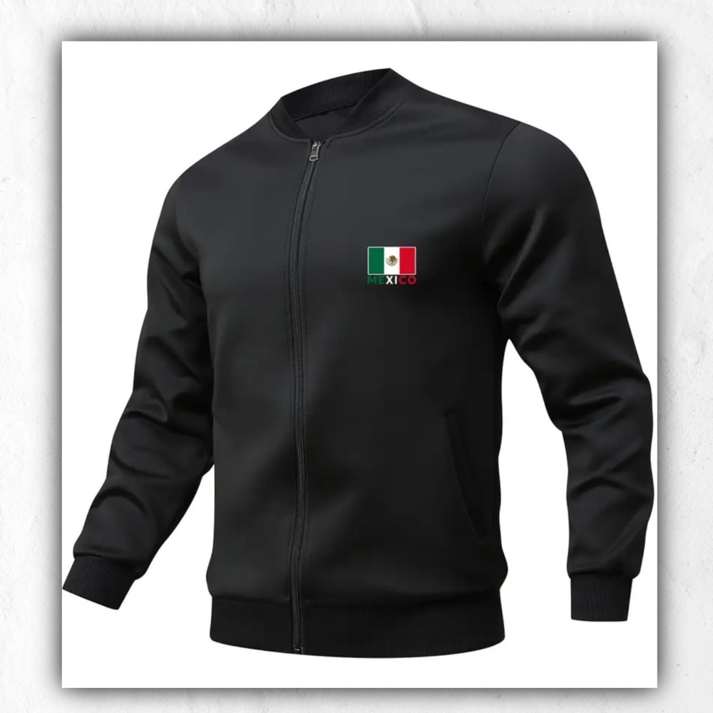 [Polyester Geometric Jacket] Polyester Geometric-Pattern Jacket - Men's Regular